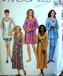 7951  EZ NIGHTGOWN LENGTHS,TOP,BOTTOMS PATTERN XS-MD,LG-XL